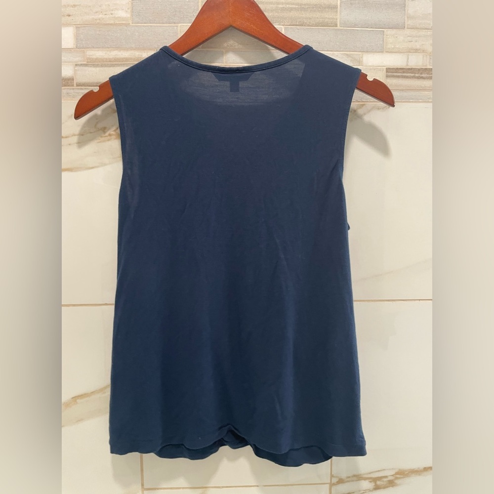 CABI Shirt Sleeveless Crossover Tee Womens S French Navy Blue $64 Jersey - Picture 8 of 9